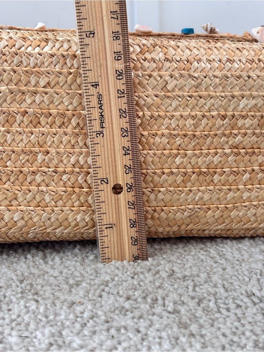 Capelli NY Straworld Inc. Hand-painted Beach Lighthouse Ocean Straw Bag EUC - Picture 12 of 13